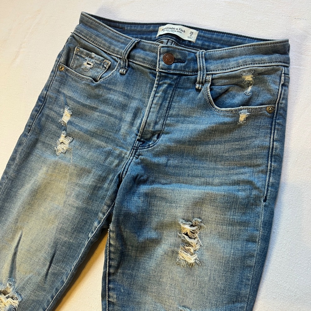 Abercrombie &‎ Fitch The Super Skinny Ankle Mid Rise 26/2L Medium Wash Women - Picture 2 of 10